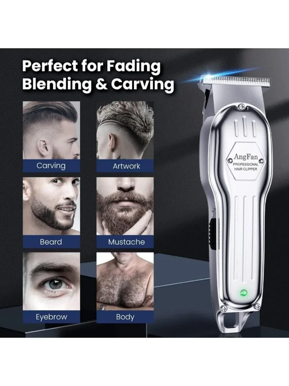 Cordless Hair Clippers & Trimmer Set for Men | LCD Display, 7200RPM Motor, 5H